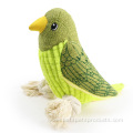 Corduroy parrot cotton rope plush squeaky dog toy